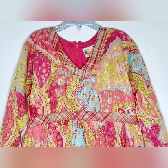 𝅺GORGEOUS Boutique Le Fromage et L'Orange Pink Glitter Dress Girls Sz 10 - Picture 3 of 4